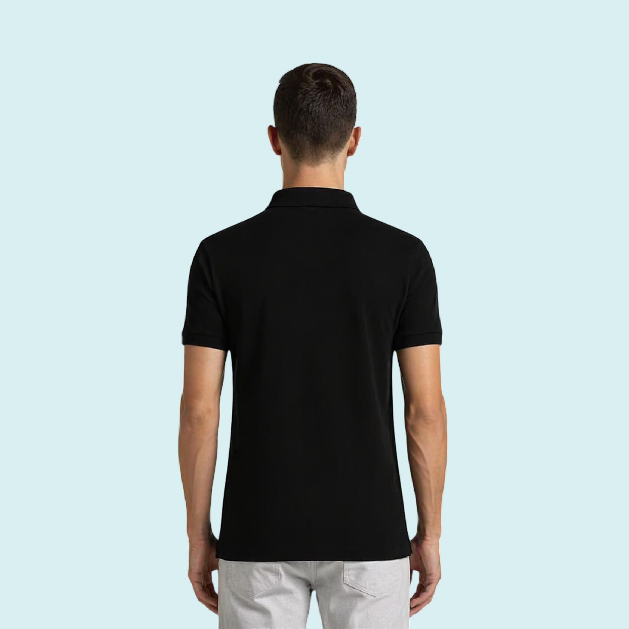 Jack&Jones Jacquard Plain Polo T-shirt- Black